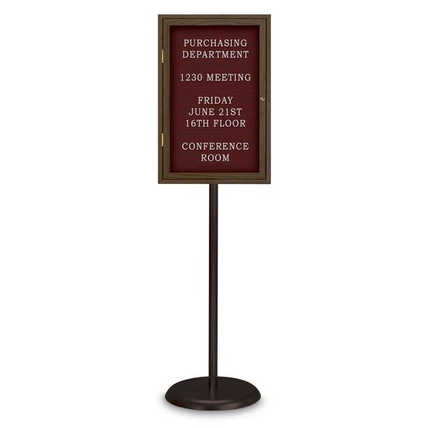 United Visual Products Corkboard, Double Door, Radius Frame, 42x32", Bronze/Amethyst UV70025-BRONZE-AMETHY - main